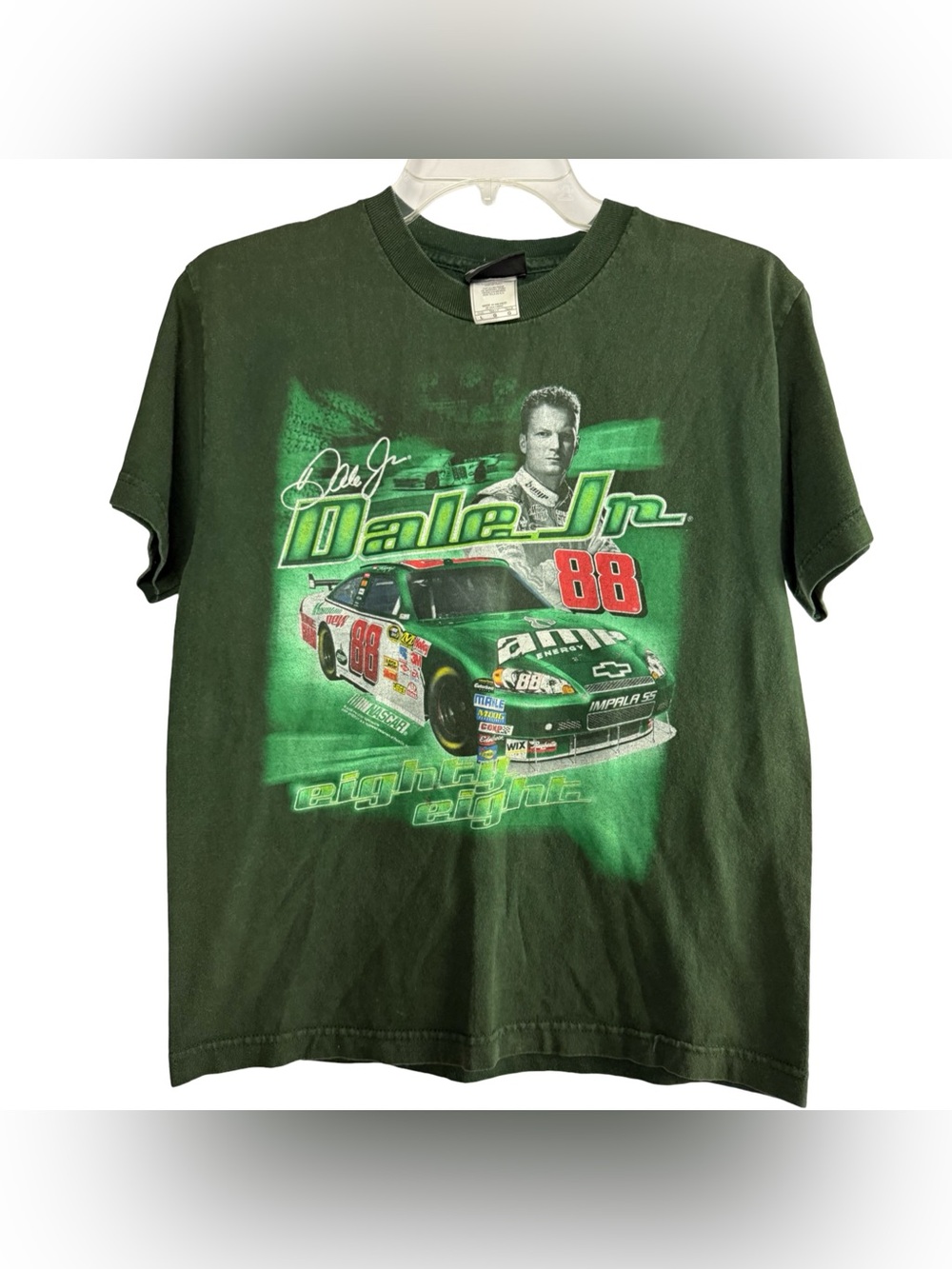 Dale Earnhardt Jr 88 NASCAR Youth Large Green AMP Energy T-Shirt Impala SS